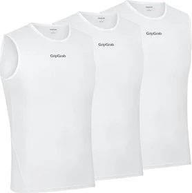 GripGrab Ultralight Mesh Base Layer, 3er Pack Funktionsshirt ärmellos weiß (Herren)