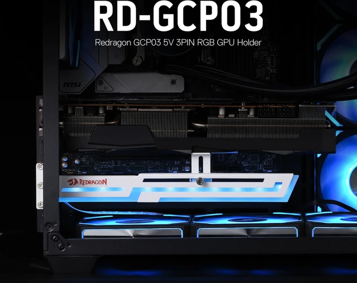 Redragon GCP03 Grafikkartenhalter ARGB, GPU-Stützhalterung, weiß