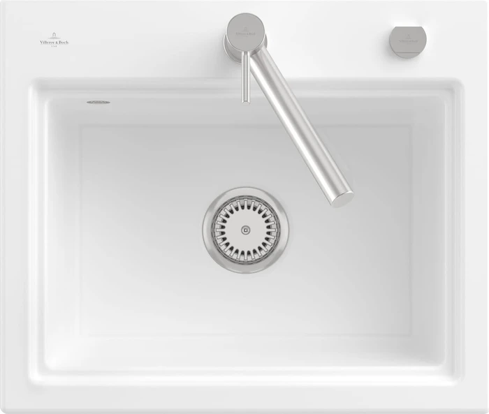 Villeroy & Boch Subway Style 60 S Einbau Becken mittig mit Ablauffernbedienung snow white