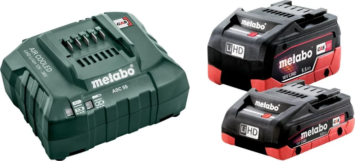 Metabo Starterset 18V, 4.0/5.5Ah, Li-Ionen/LiHD, 2 Akkus [9.5Ah] [171Wh]