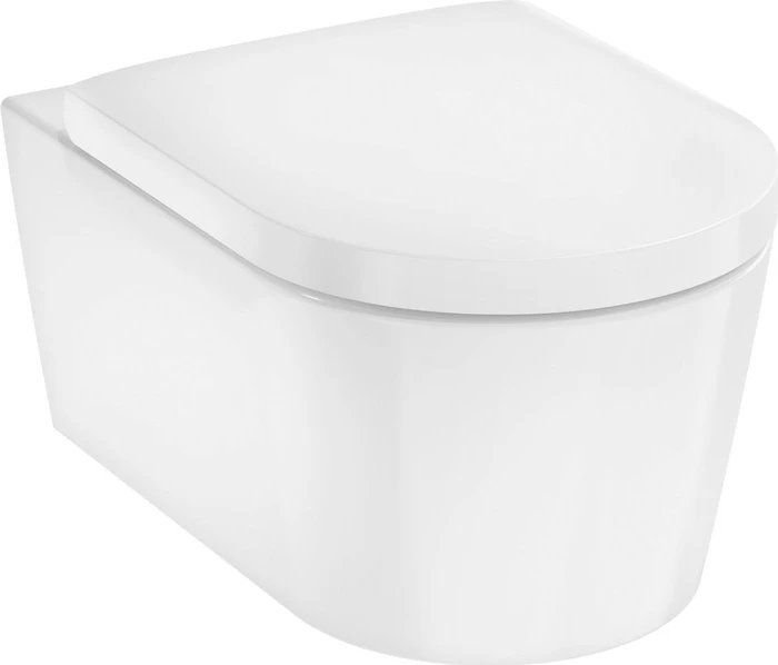 Hansgrohe EluPura S Wand-WC-Set 540 AquaFall Flush, SmartClean mit WC-Sitz mit SoftClose und QuickRelease, weiß
