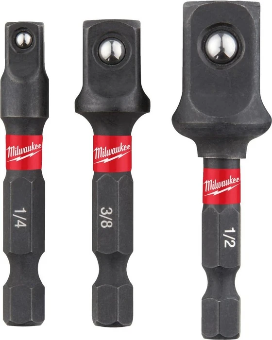 Milwaukee Shockwave Steckschlüssel-Adapter-Set, 3-tlg.