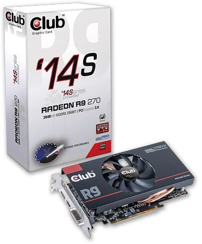 Club 3D Radeon R9 270 14Series, 2GB GDDR5, DVI, HDMI, DP