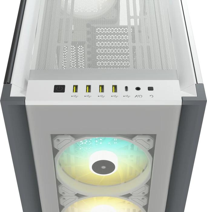 Corsair iCue 7000X RGB, weiß, Glasfenster