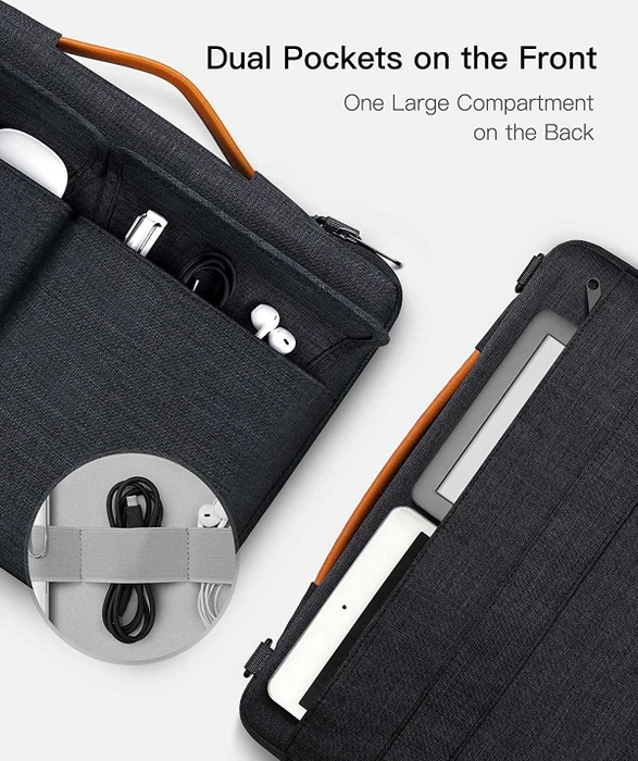 Inateck 13" EdgeKeeper 360° schützende Laptop Schultertasche, schwarzgrau