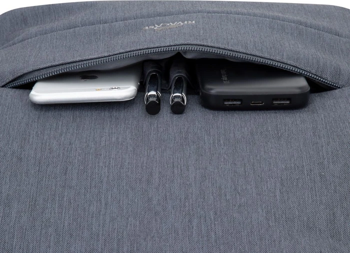 RivaCase Prater anti-theft Laptop Rucksack 17.3", Dark Grey