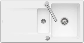 Villeroy & Boch Siluet 60 R Einbau Becken reversibel mit Ablauffernbedienung stone white