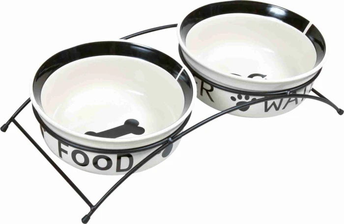 Trixie Napf-Set, Keramik, Ø20cm, weiß/schwarz