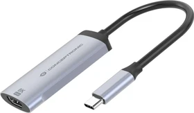 Conceptronic ABBY23G USB-C 3.0 [Stecker] auf HDMI 2.1 [Buchse] 8K, 60Hz, Adapterkabel, grau, 15cm