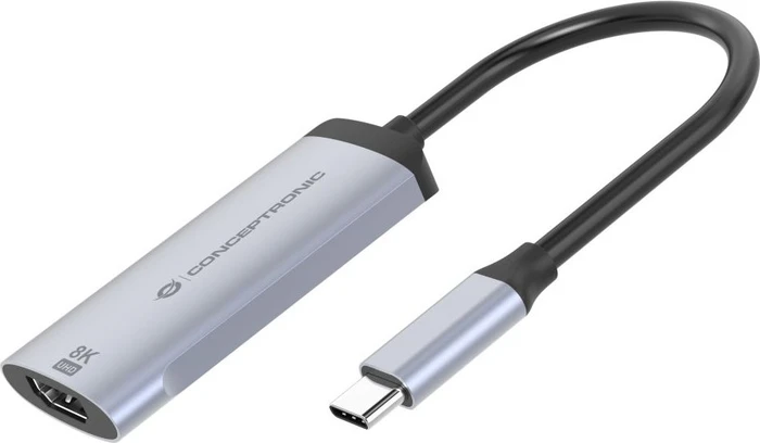 Conceptronic ABBY23G USB-C 3.0 [Stecker] auf HDMI 2.1 [Buchse] 8K, 60Hz, Adapterkabel, grau, 15cm