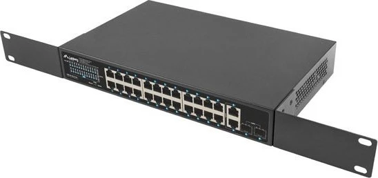 Lanberg RSGE Rackmount Gigabit Switch, 24x RJ-45, 2x RJ-45/SFP, 250W PoE+