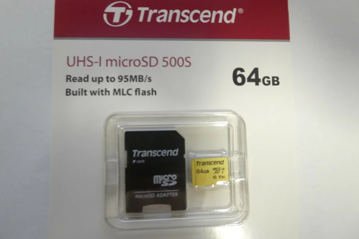 Transcend 500S, microSD UHS-I U1/U3, V30
