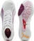 Puma Accelerate Nitro SQD 4 Handballschuhe puma white/lilac crush/haute tropic/heat fire (Damen) Vorschaubild