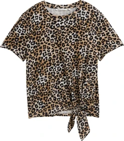 Tom Tailor Knoten-Detail T-Shirt kurzarm leo print (Damen)