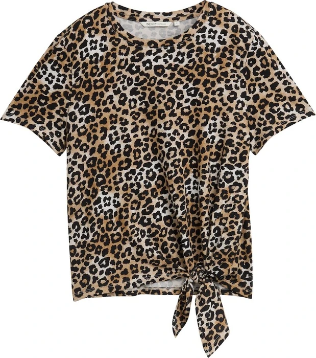 Tom Tailor Knoten-Detail T-Shirt kurzarm leo print (Damen)