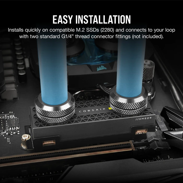 Corsair Hydro X Series XM2 M.2 SSD Water Block - Black
