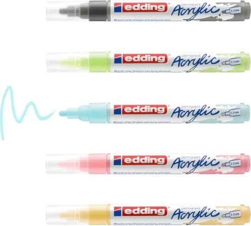 edding 5100 Acrylmarker medium matt sortiert, 5er-Set