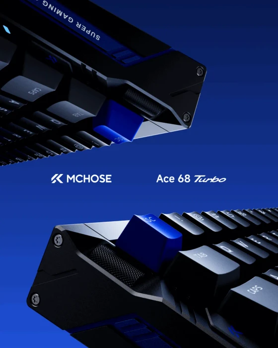 Mchose Ace 68 Turbo HE Gaming Keyboard, Cyber Black, LEDs RGB, Mount Tai Magnetic Switch GT, USB, US