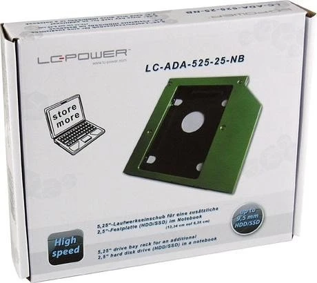LC-Power ODD auf HDD/SSD 2.5", 9.5mm, schwarz, Einschubadapter