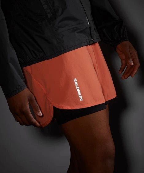 Salomon Cross 2in1 Laufhose kurz coral (Damen)