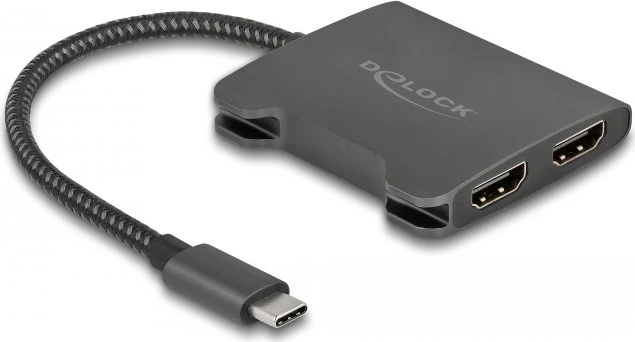 DeLOCK USB-C auf 2x HDMI 4K 60Hz Splitter, USB-C [Stecker]