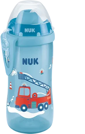NUK Flexi Cup Trinkflasche Chamäleon, 12+M, 300ml, blau