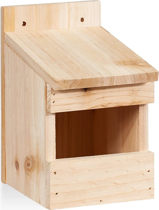 Relaxdays Halbhöhle Nistkasten aus Holz, braun
