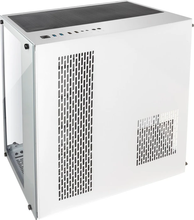Inter-Tech C-701 Panorama White, weiß, Glasfenster