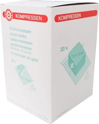 Nobamed Mullkompressen 12-fach, 7.5 x 7.5cm, 100 Stück (20x 5 Stück)