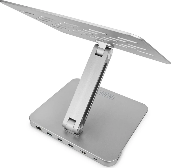 Digitus Variable Notebook-/Tablet-Halterung, 6-Port USB-C-Docking Station, silber