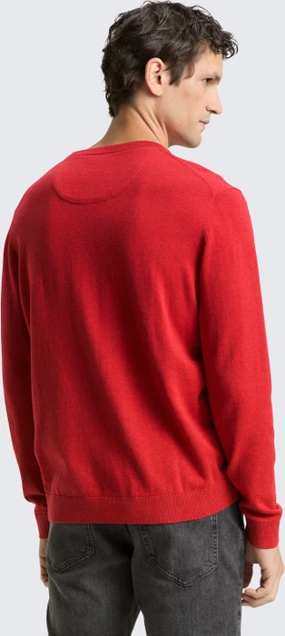 Tom Tailor Basic Baumwolle Strickpullover salsa red non-solid (Herren)