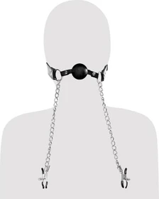 Pipedream Fetish Fantasy Deluxe Ball Gag and Nipple Clamps Set