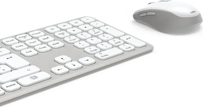 Hama WKM-550 Multi-Device-Tastatur-Maus-Set, weiß, USB/Bluetooth, DE