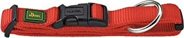 Hunter Vario Plus Hundehalsung, Hundehalsband, Zugentlastung, robust, geschmeidig, Klickverschluss, M-L/2.0cm, rot (35359)