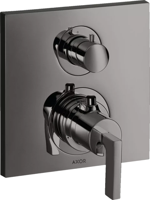Hansgrohe Axor Citterio Thermostat mit Absperrventil und Hebelgriff polished black chrome