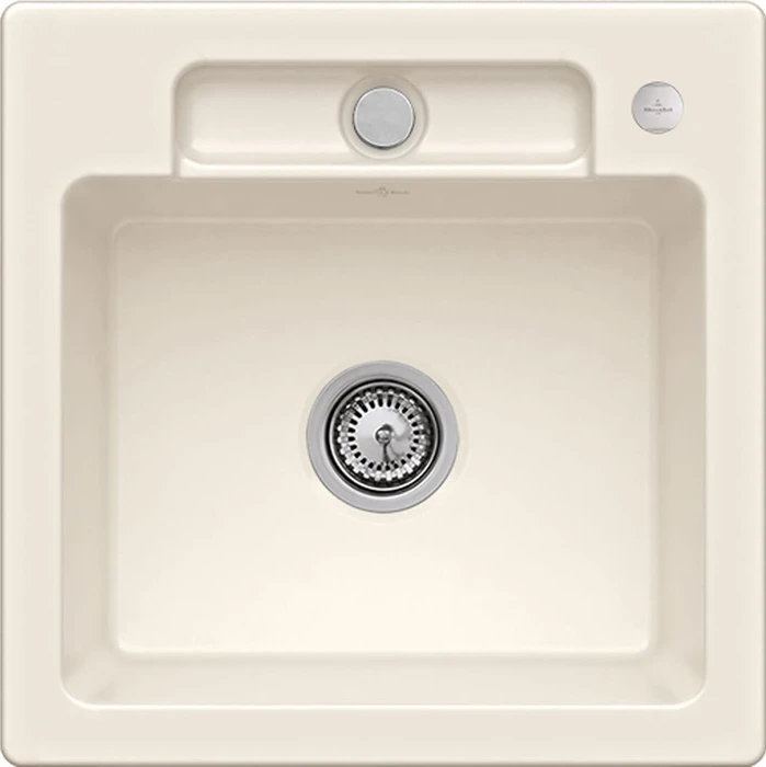 Villeroy & Boch Siluet 50 S Einbau Becken mittig mit Ablauffernbedienung crema
