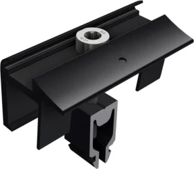 SL Rack Endklemme mit Erdung schwarz eloxiert