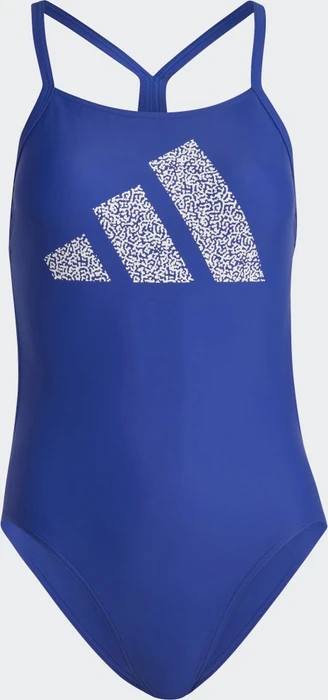 adidas 3 Bar Logo Print Badeanzug semi lucid blue/white (Damen)