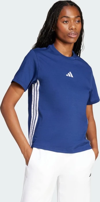 adidas Essentials 3-Streifen Cotton T-Shirt kurzarm dark blue/white (Damen)