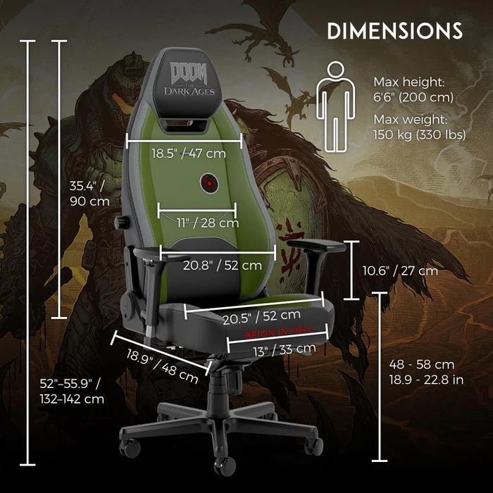 noblechairs Legend Doom: The Dark Ages Edition Gamingstuhl, grün/schwarz