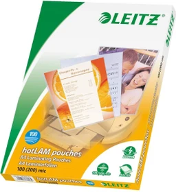 Leitz Laminierfolien, A4, 2x 100µm, glänzend, 100 Stück