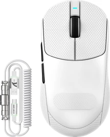 Attack Shark X8 Plus Tri-mode Wireless Gaming Mouse, weiß, inkl. Grip Tape & C06 Ultra LED Kabel, USB/Bluetooth