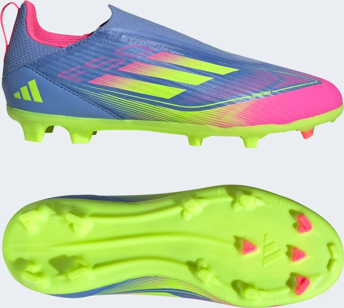 adidas F50 League Laceless FG/MG blue fusion/lucid lemon/lucid pink (Junior)