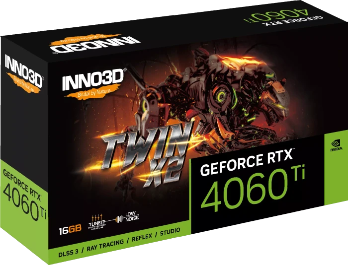 INNO3D GeForce RTX 4060 Ti Twin X2, 16GB GDDR6, HDMI, 3x DP