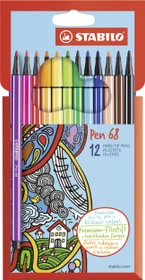 STABILO Pen 68 Pastel sortiert, 12er-Set, Etui