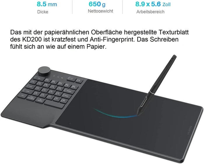 Huion Inspiroy Keydial KD200, Metal Grey