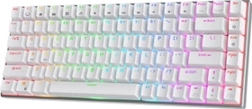 RK Royal Kludge RK84 Pro 75% Wireless, weiß, LEDs RGB, hot-swap, RK BLUE, USB/Bluetooth, US