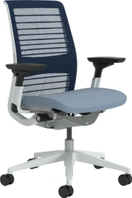 Steelcase Think Bürostuhl mit Armlehnen, royalblau/hellblau