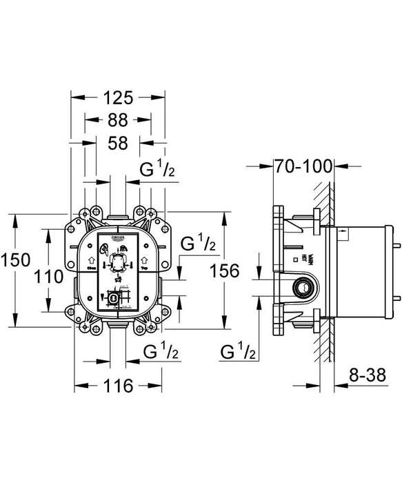 Grohe Rapido E Unterputz-Universal-Einhandmischer
