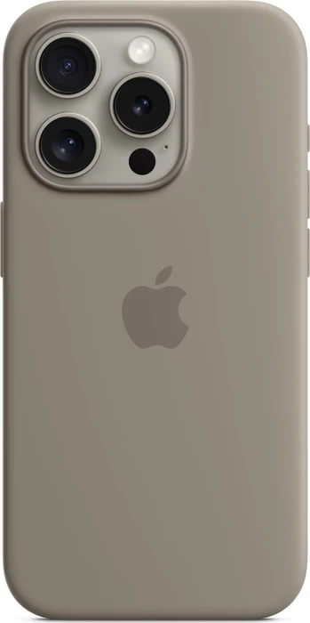 Apple Silikon Case mit MagSafe für iPhone 15 Pro tonbraun